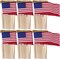 50 Packs USA Stick Flags 12 x 18 Inch Small American Flag 4th of July USA Flag Red White Blue Lawn Flags with Wooden Pole and Spear Tip